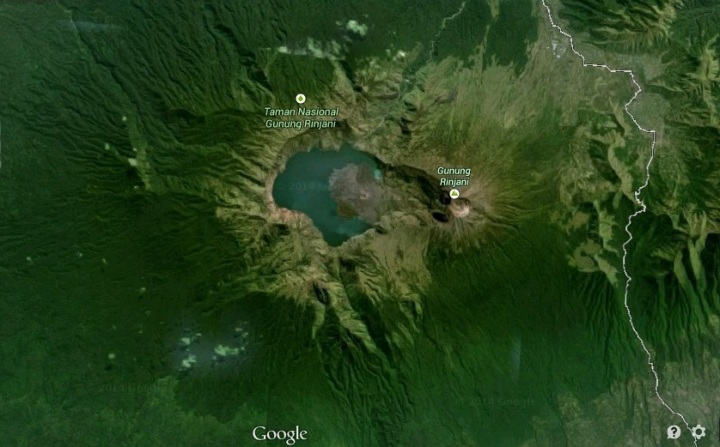 Mount Rinjani from Google Earth