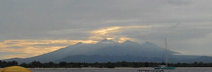 Sunrise behind Mt. Rinjani